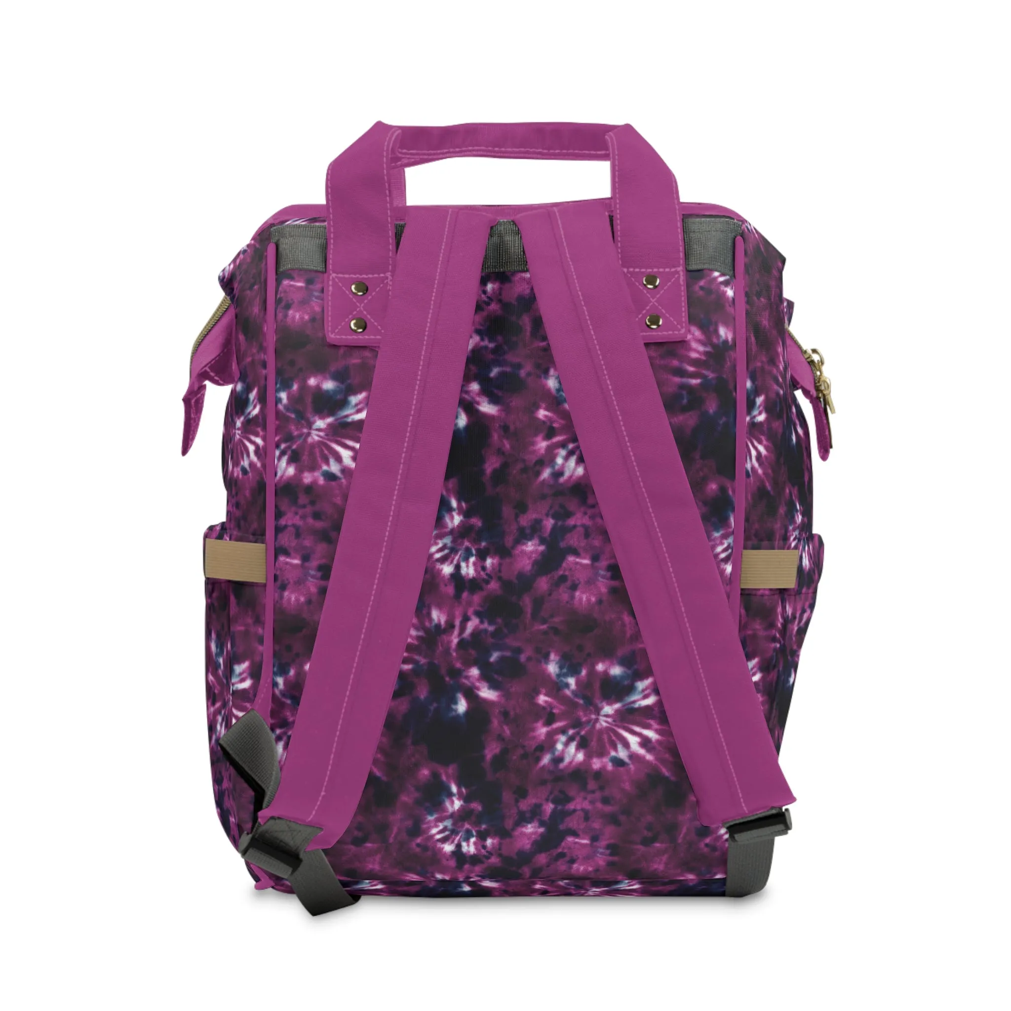 Multifunctional Tie-Dye Diaper Backpack - Lightweight Nylon Baby Bag with Adjustable Straps