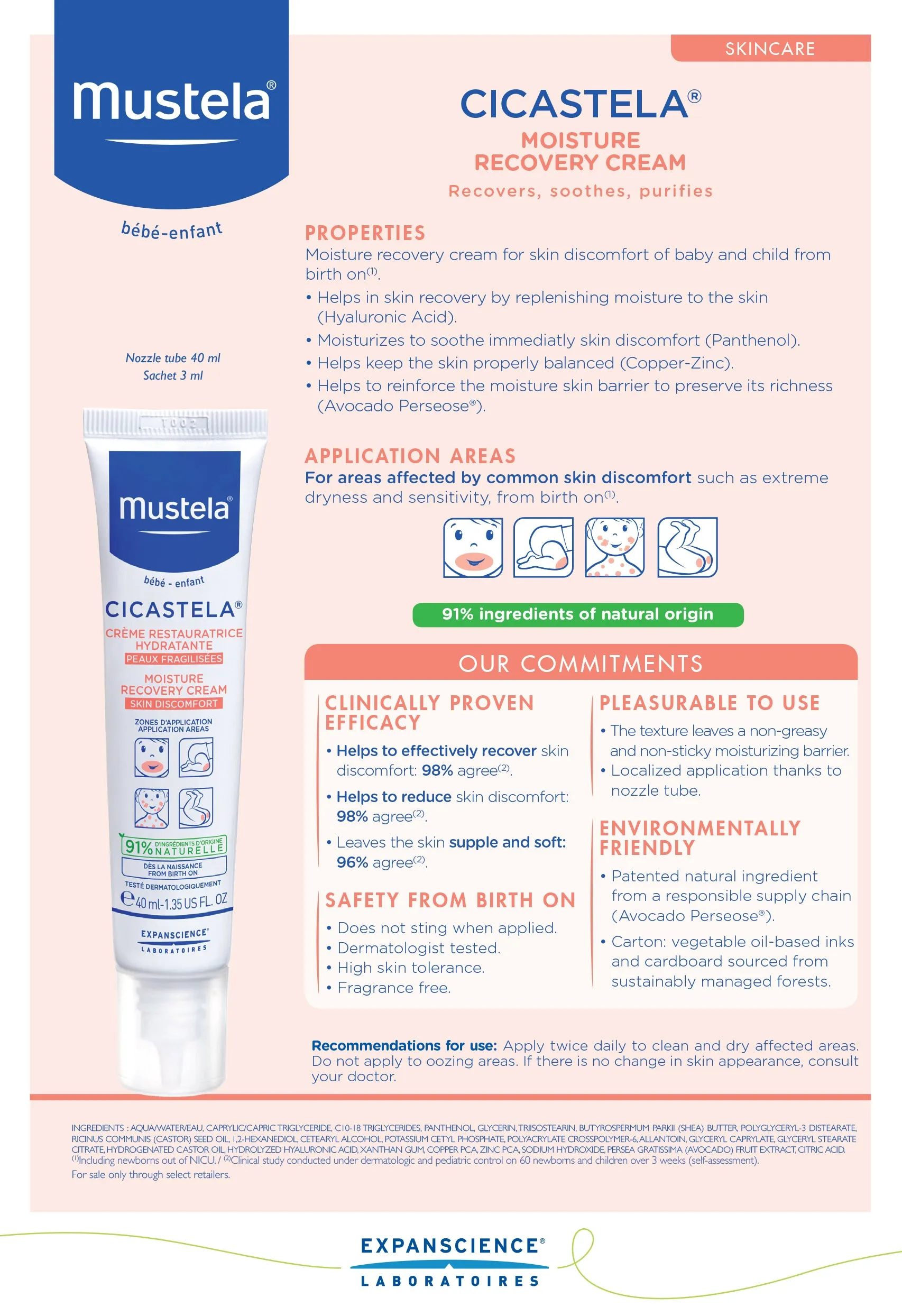 Mustela Cicastela Moisture Recovery Cream