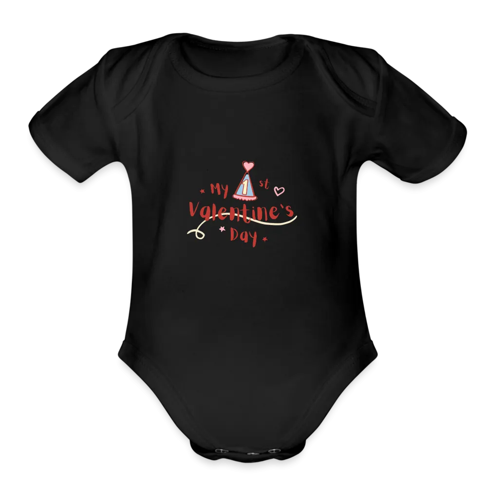 “My 1st Valentine’s Day-Organic Short Sleeve Baby Bodysuit