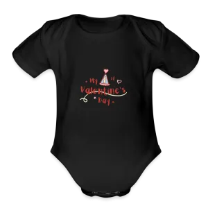 “My 1st Valentine’s Day-Organic Short Sleeve Baby Bodysuit