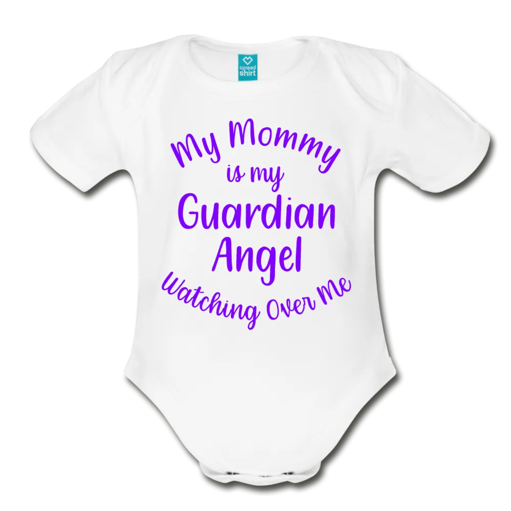 My Mommy is my Guardian Angel Organic Short Sleeve Baby Bodysuit