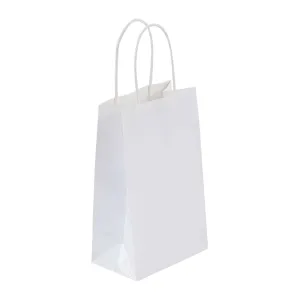 Narrow Medium White Gift Bag