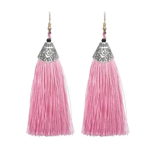 Nassau Pink Tassel Earrings