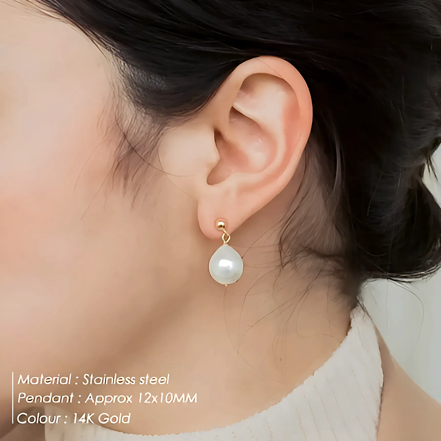 Natural Freshwater Pearl Dangle Earrings