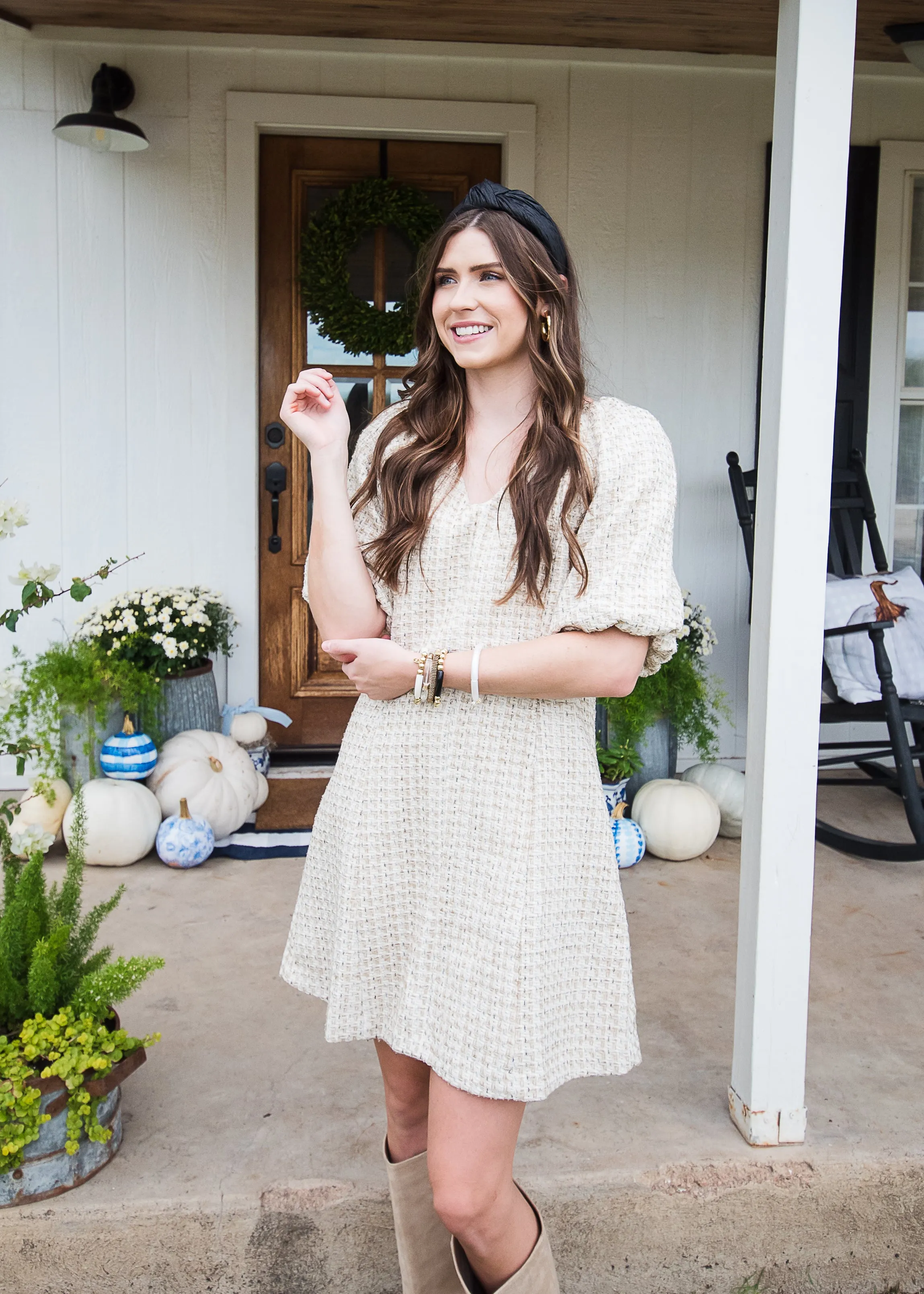 Natural Tweed Cambridge Dress