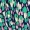 Navy And Green Printed Wrap Over Belted Skater Dress