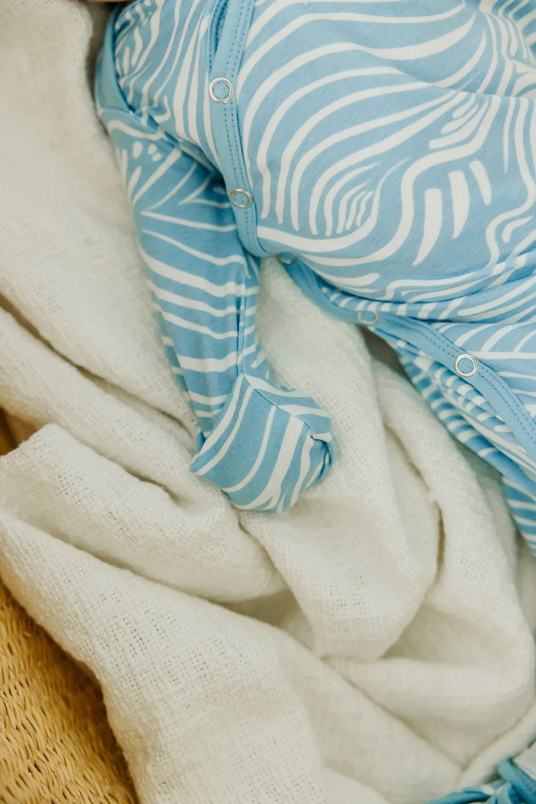 Newborn Knotted Gown - Surf
