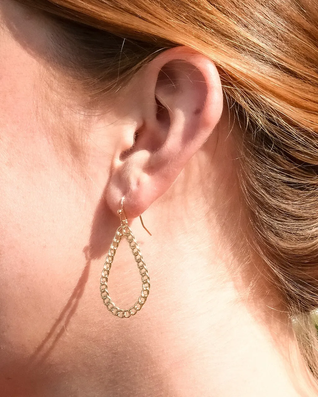 Nikole Chainlink Teardrop Dangle Earrings