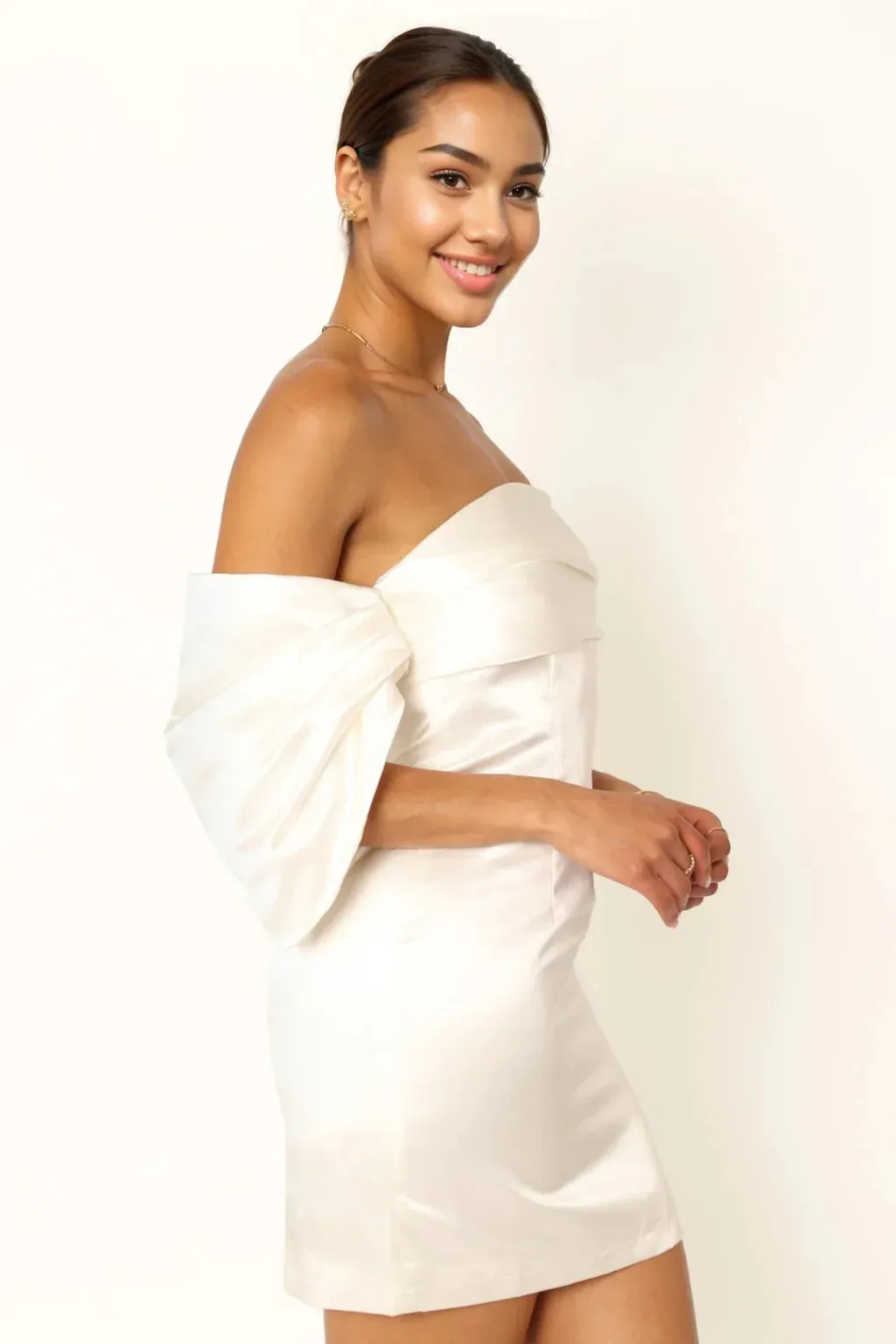Nisha Strapless Mini Dress - White