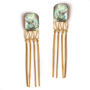 Octavia Statement Earrings - Abalone Shell