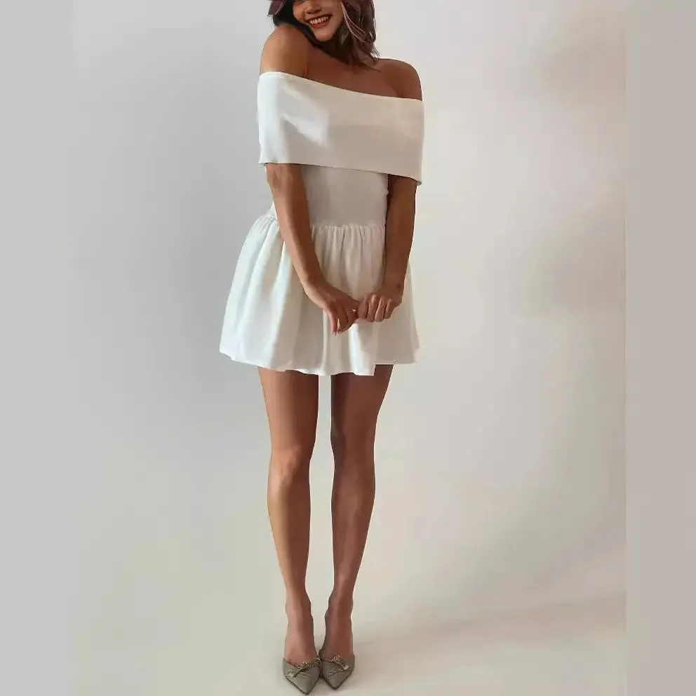 Off-Shoulder Knit Dress - Riviera Radiance