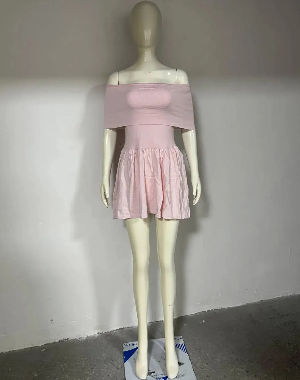 Off-Shoulder Knit Dress - Riviera Radiance