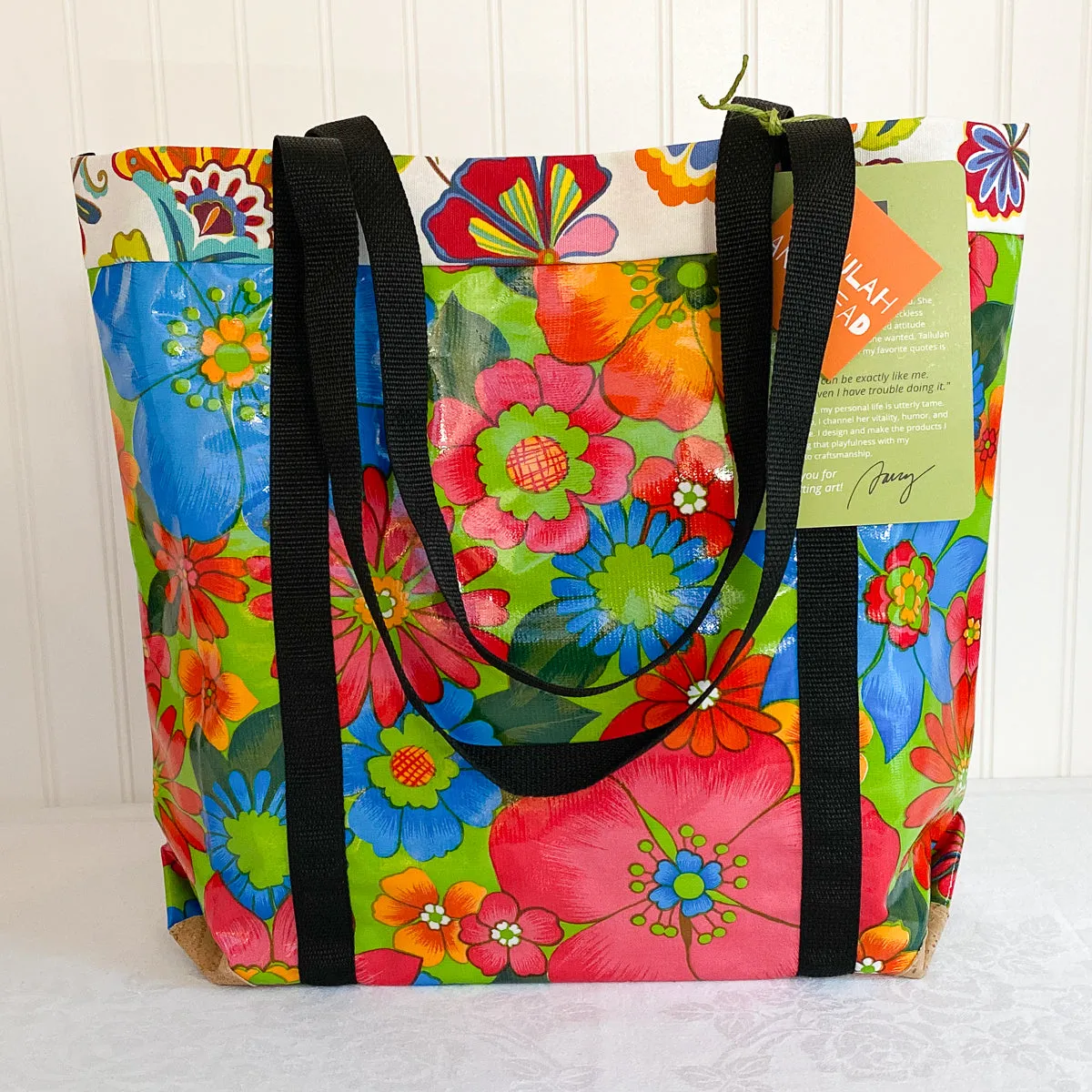 Oilcloth Market Bag / Green Tropical