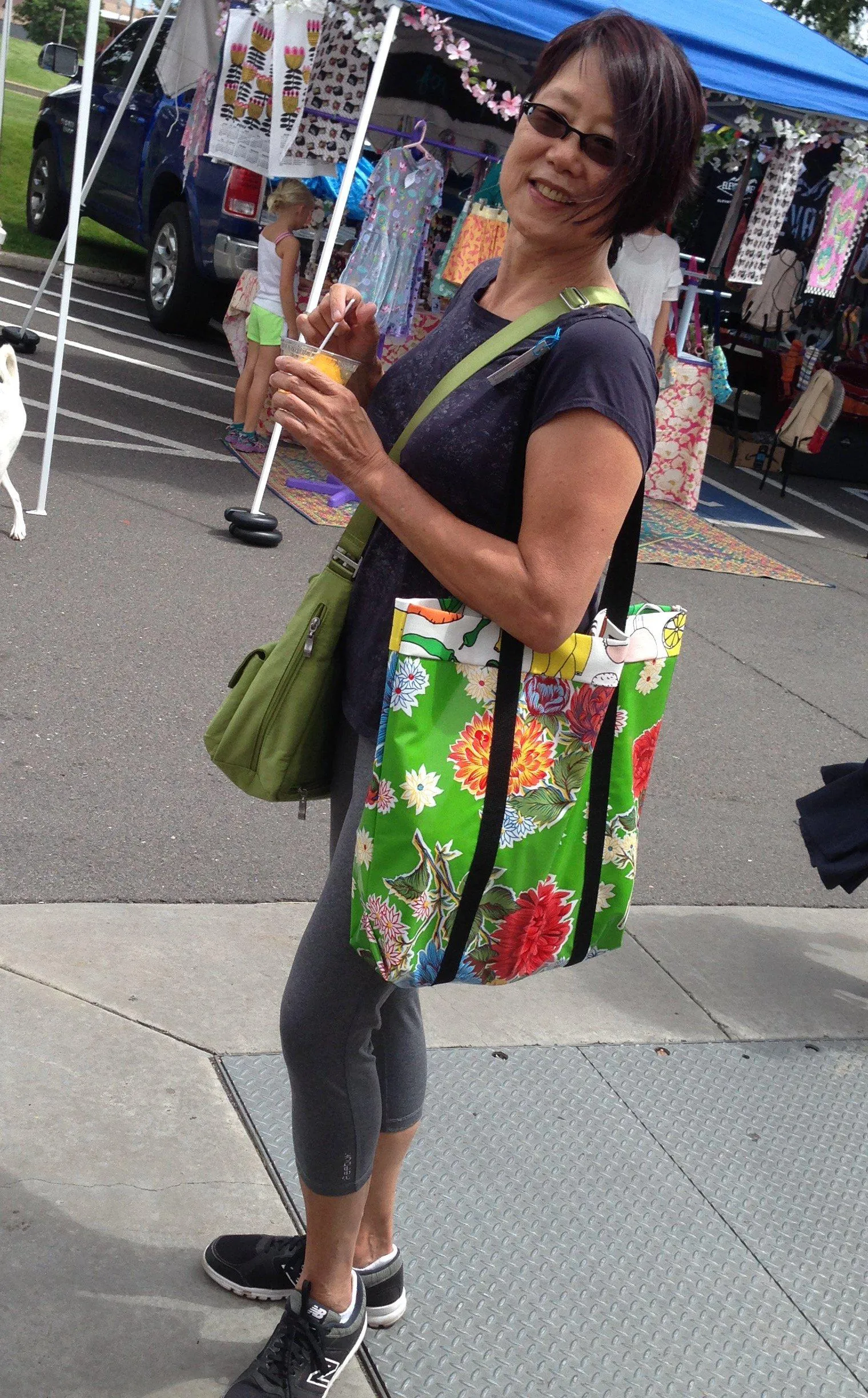 Oilcloth Market Bag / Green