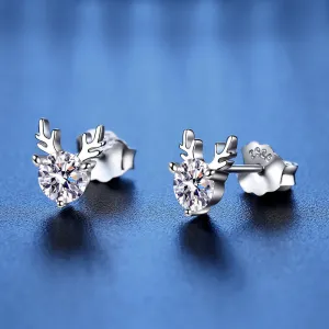One Deer for You Moissanite Stud Earrings