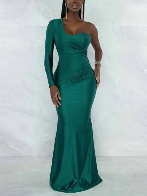 One Shoulder Mermaid Maxi Dresses
