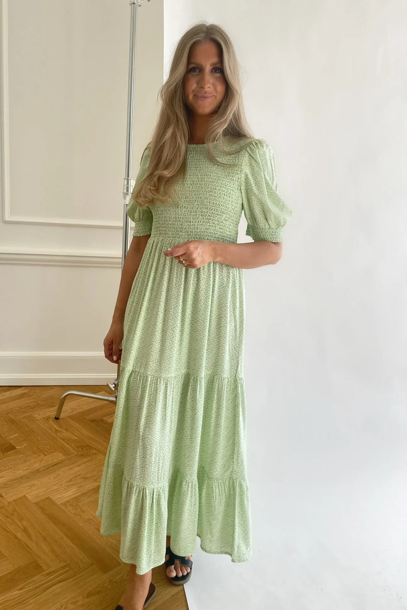 ONLVicky Smock Kjole - Grøn Blomsterprint