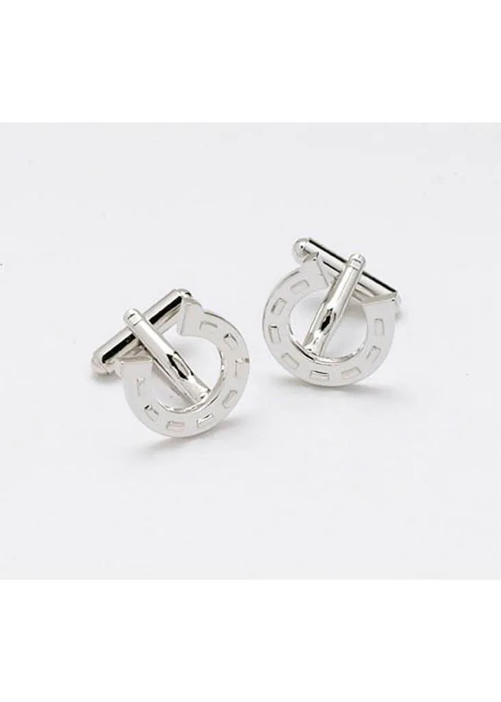 Onyx Art Men's Cufflinks Horse Shoe
