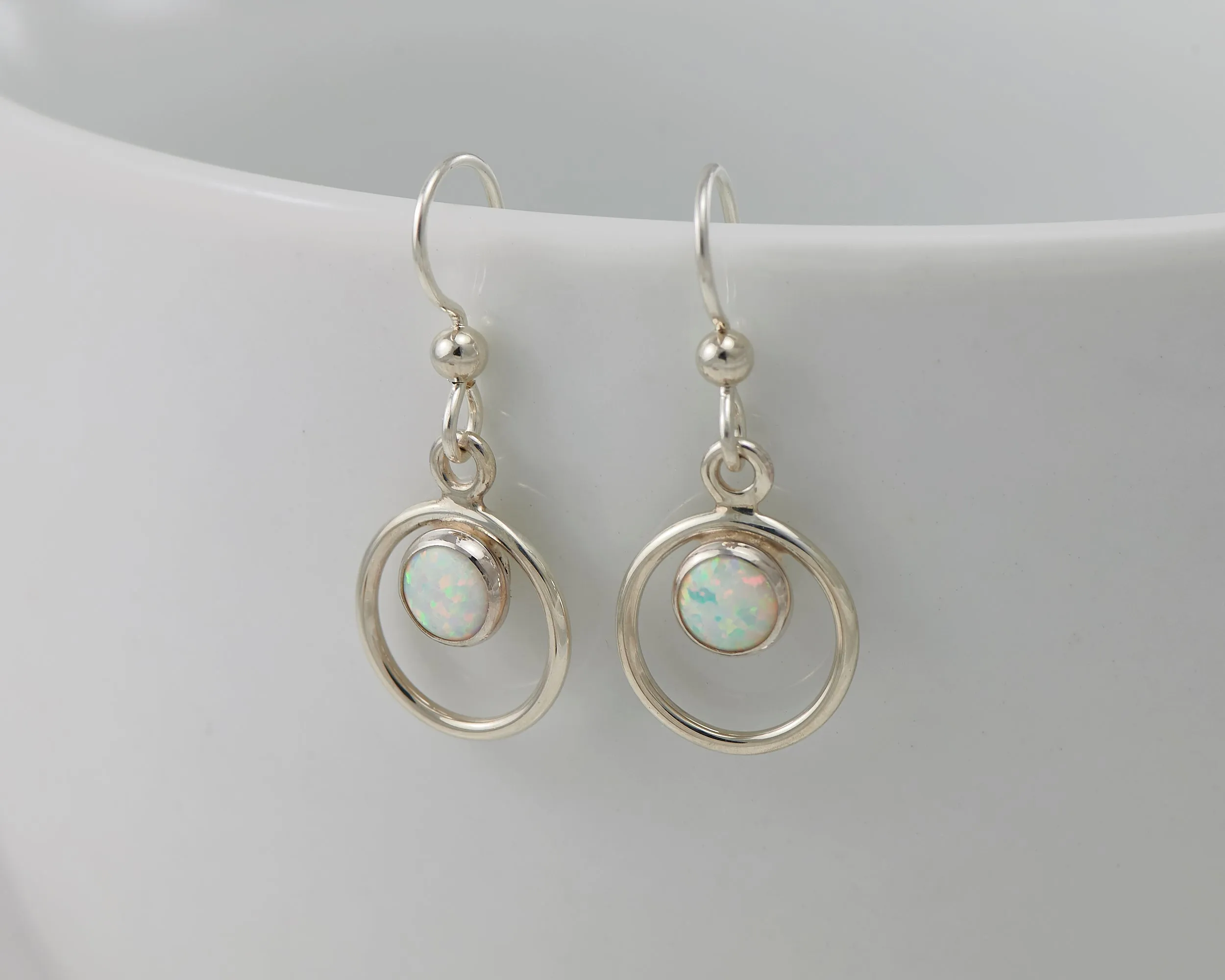 Opal Hoop Earrings