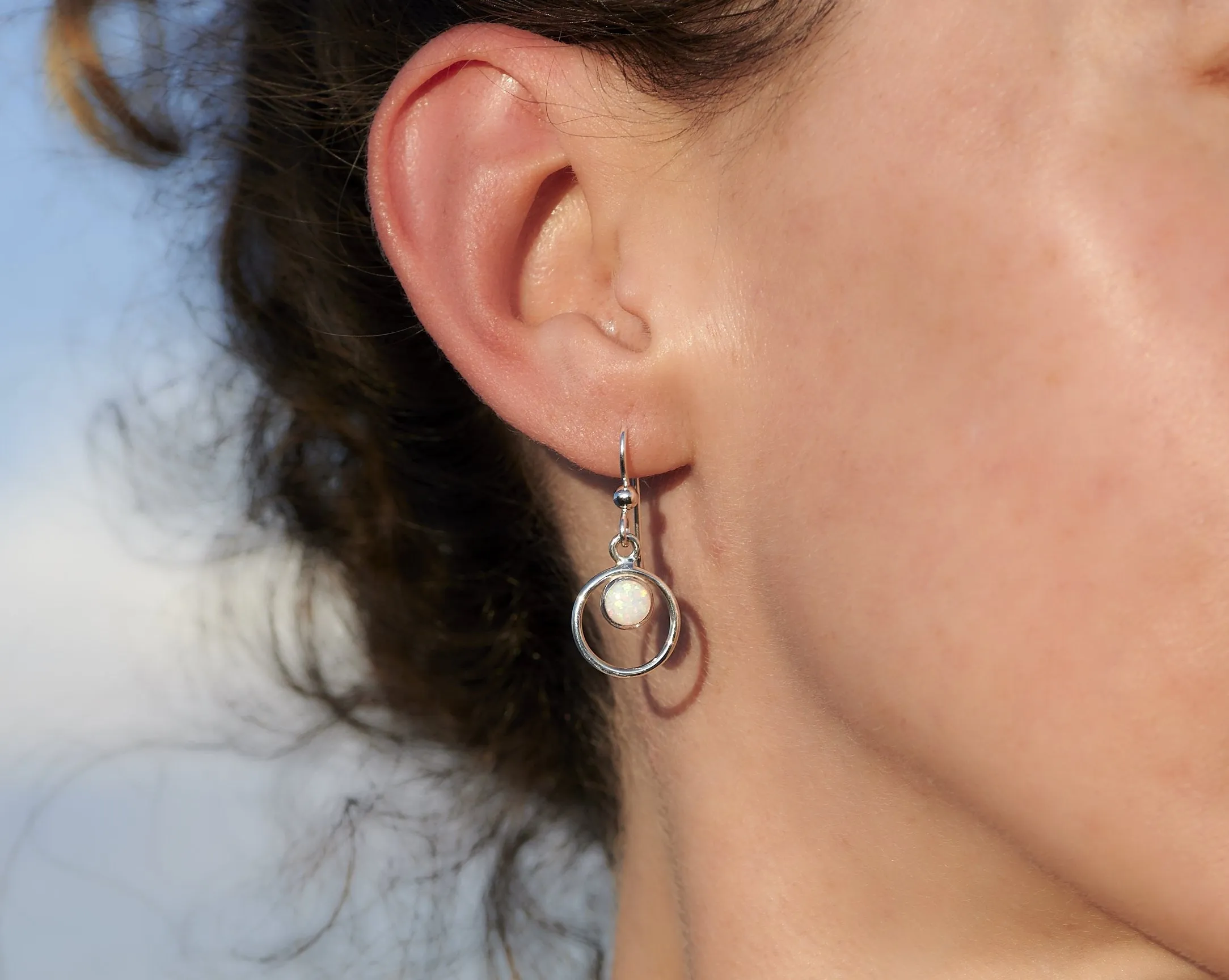 Opal Hoop Earrings