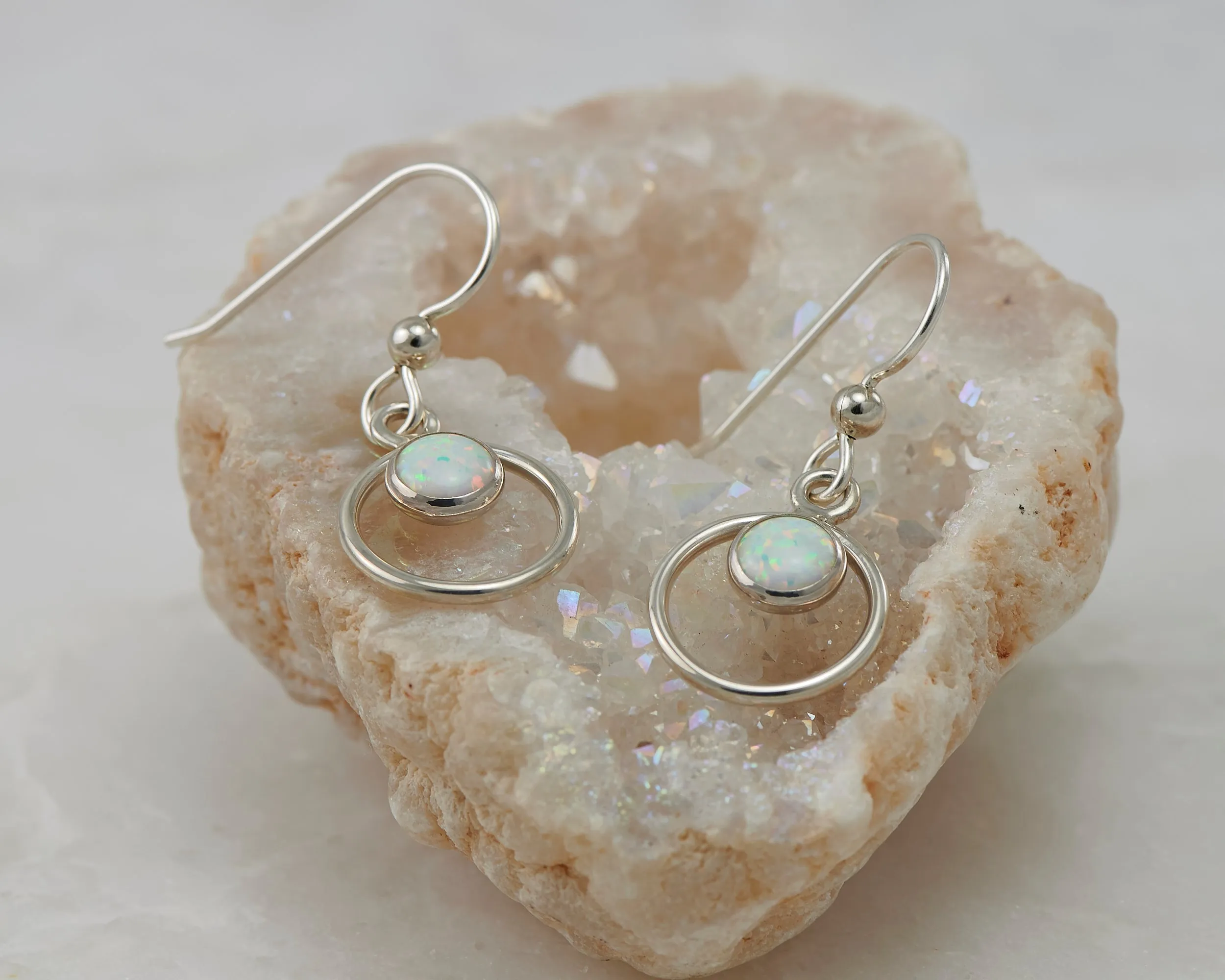 Opal Hoop Earrings