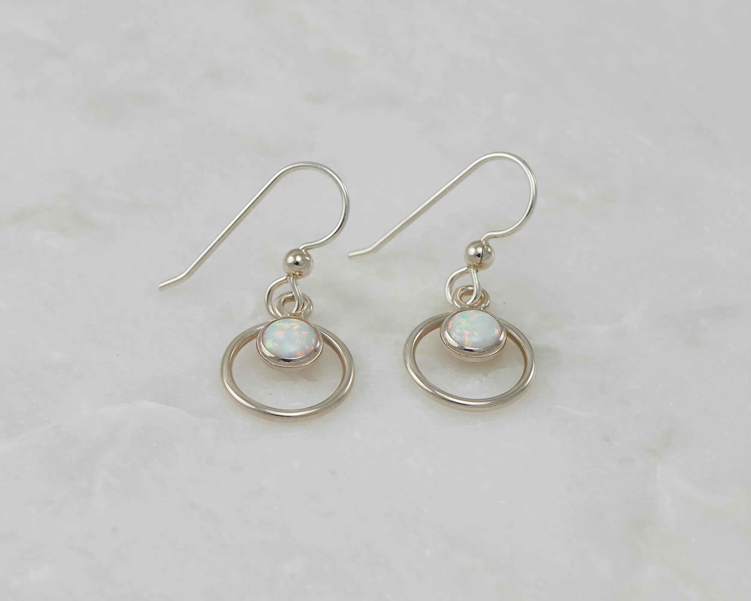 Opal Hoop Earrings
