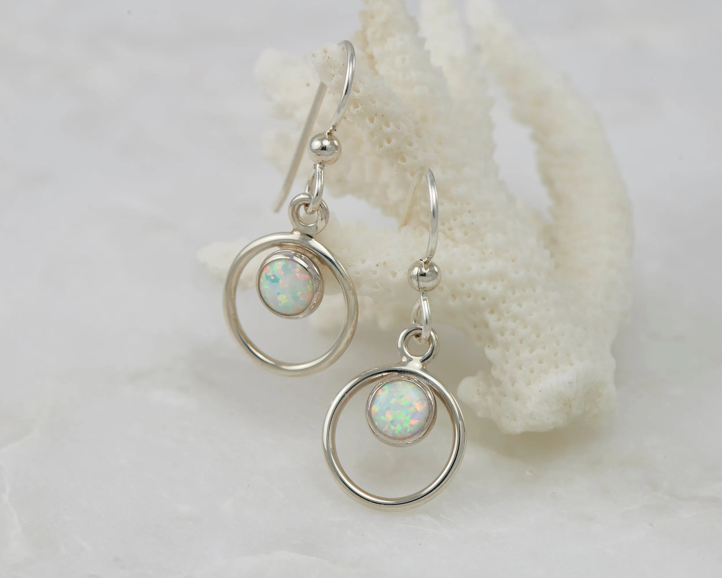 Opal Hoop Earrings
