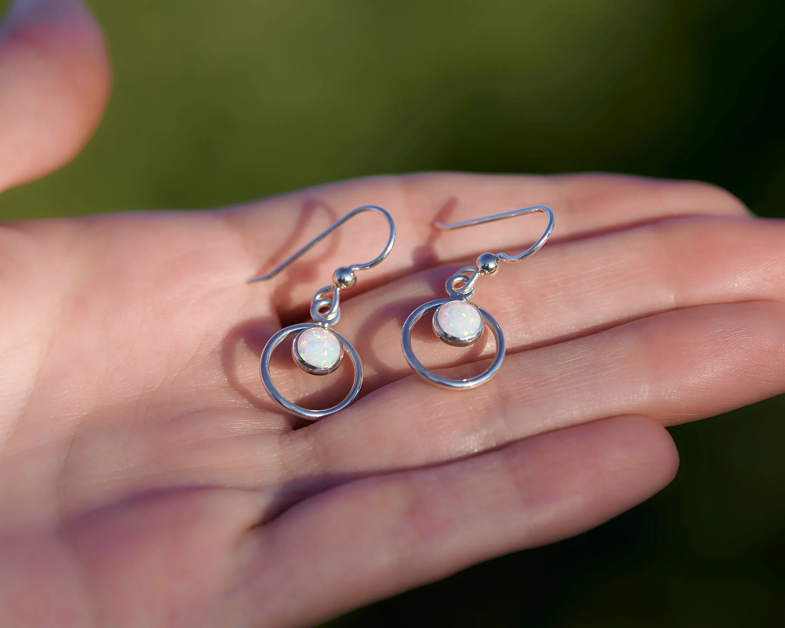Opal Hoop Earrings