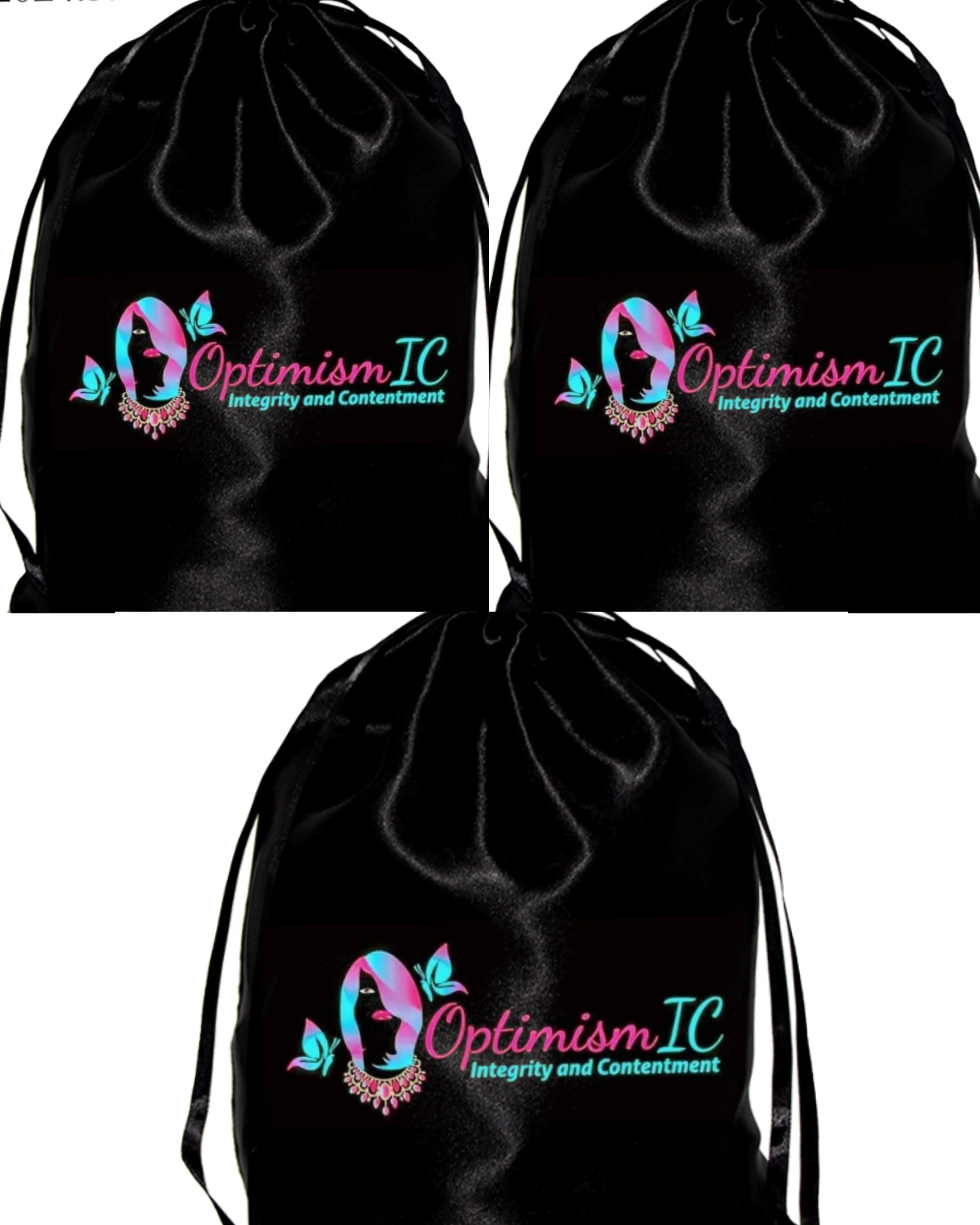 OptimismIC Integrity and Contentment Satin Wig Bags $10 Optimismic Wigs and Gifts St Paul MN