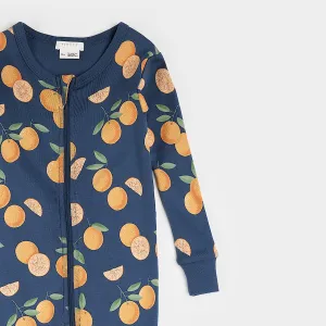 Oranges on Blue Convertible Sleeper (12m-24m)
