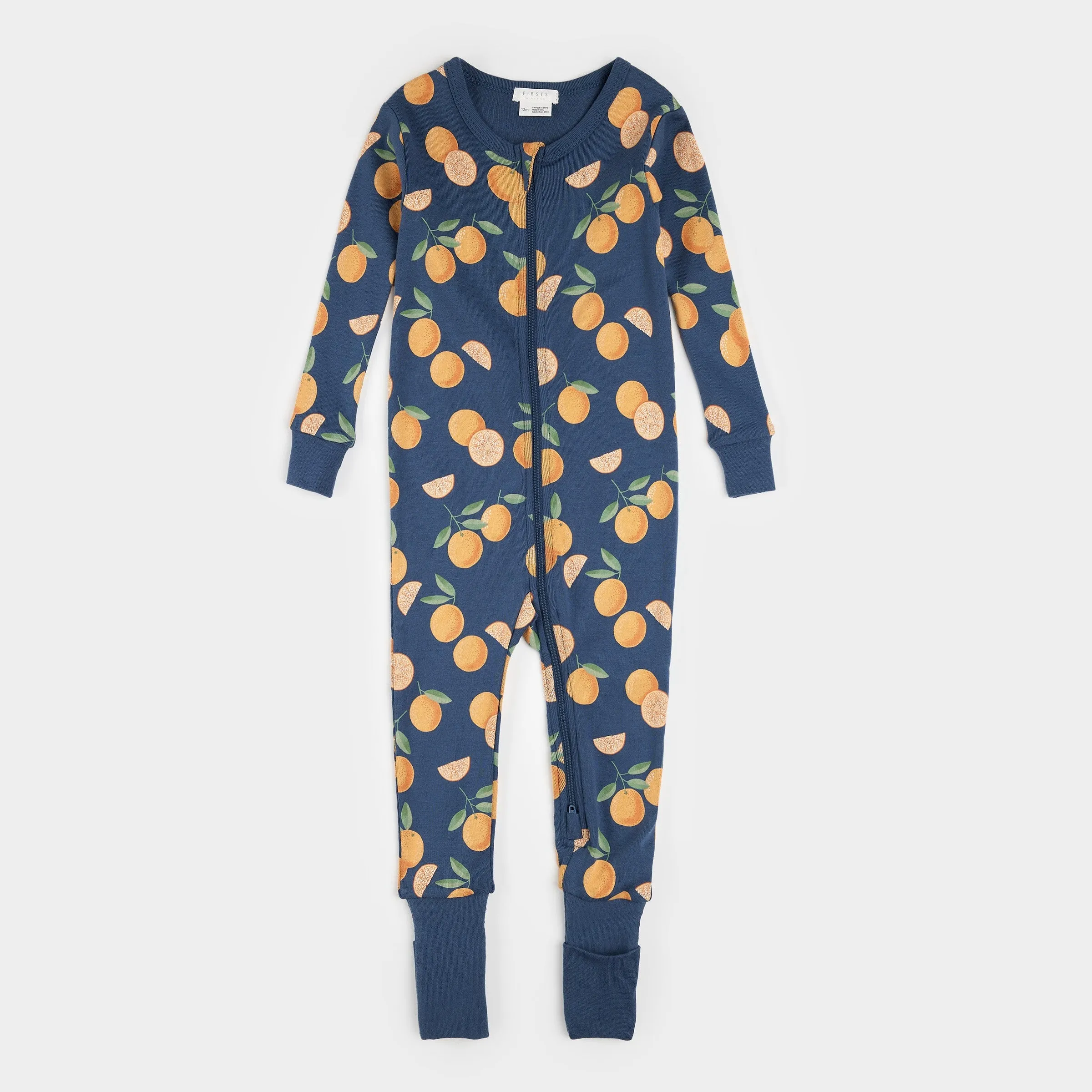 Oranges on Blue Convertible Sleeper (12m-24m)