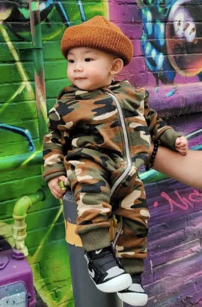 Organic Essential Romper - Camo