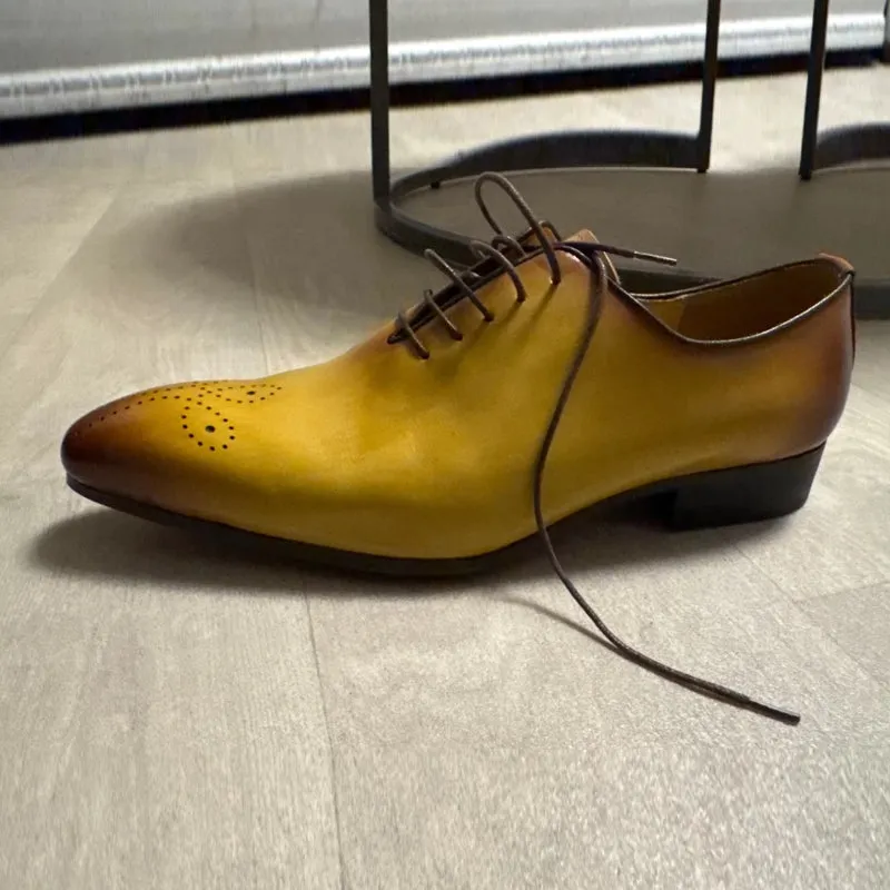 Oxfords Cow Leather Pointed Toe Formal Business Men Shoes