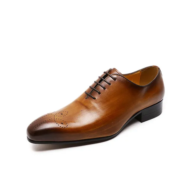 Oxfords Cow Leather Pointed Toe Formal Business Men Shoes