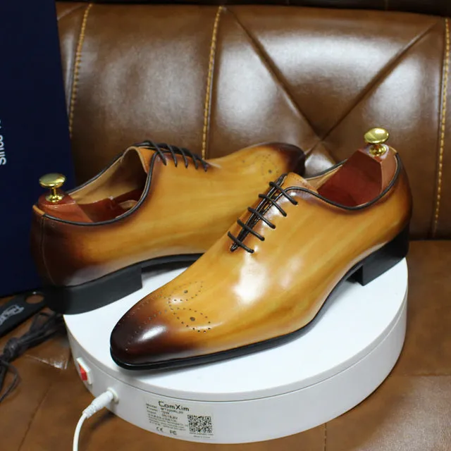 Oxfords Cow Leather Pointed Toe Formal Business Men Shoes