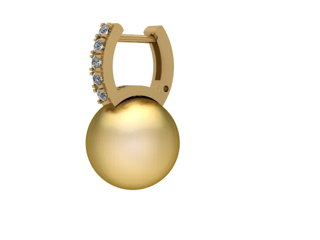P2105 - 5 Stone Pearl Hoop Earrings