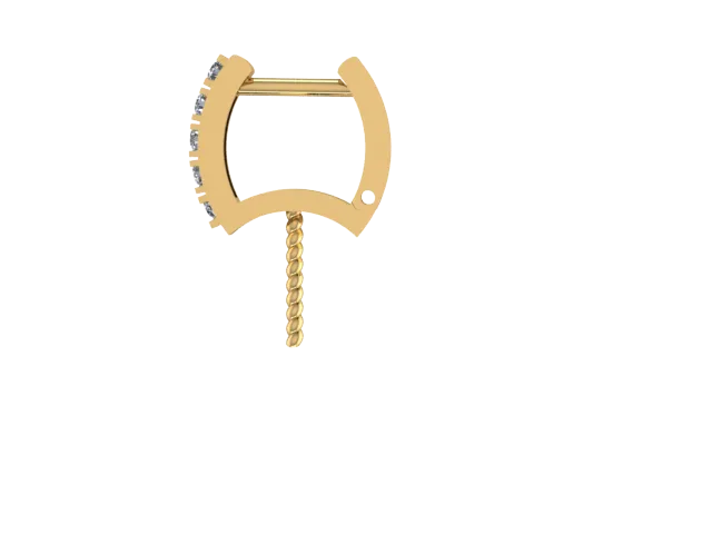 P2105 - 5 Stone Pearl Hoop Earrings