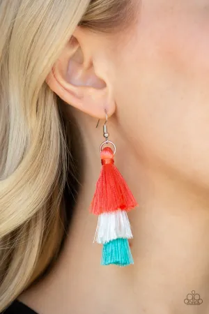 Paparazzi - Hold On To Your Tassel! - Orange Earring