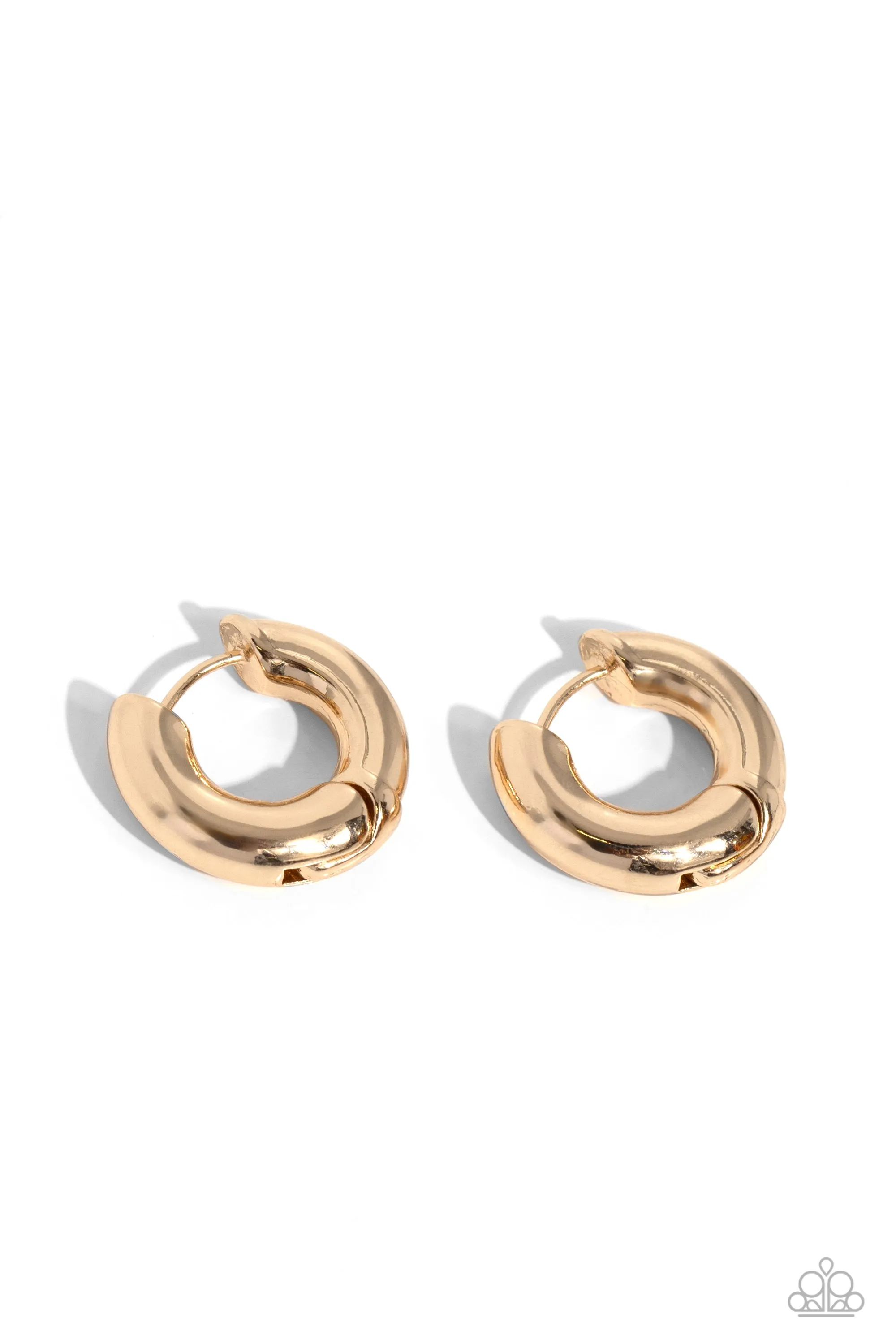 Paparazzi Textured Theme - Gold Hoop Earrings