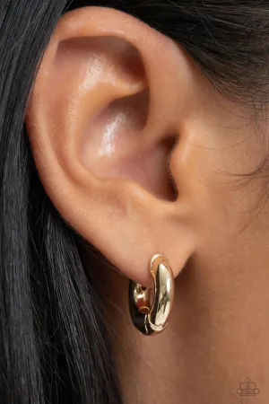 Paparazzi Textured Theme - Gold Hoop Earrings