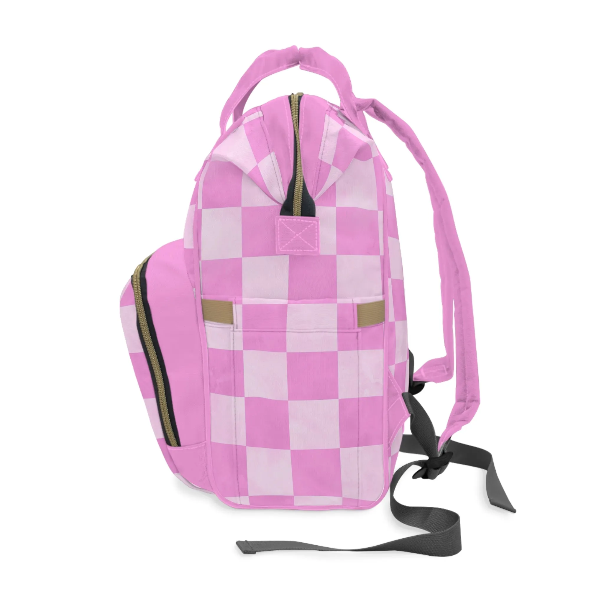 Pastel Checkers Diaper Backpack - Chic & Practical Baby Bag with Checkerboard Patterns, Perfect for Minimalist Parents