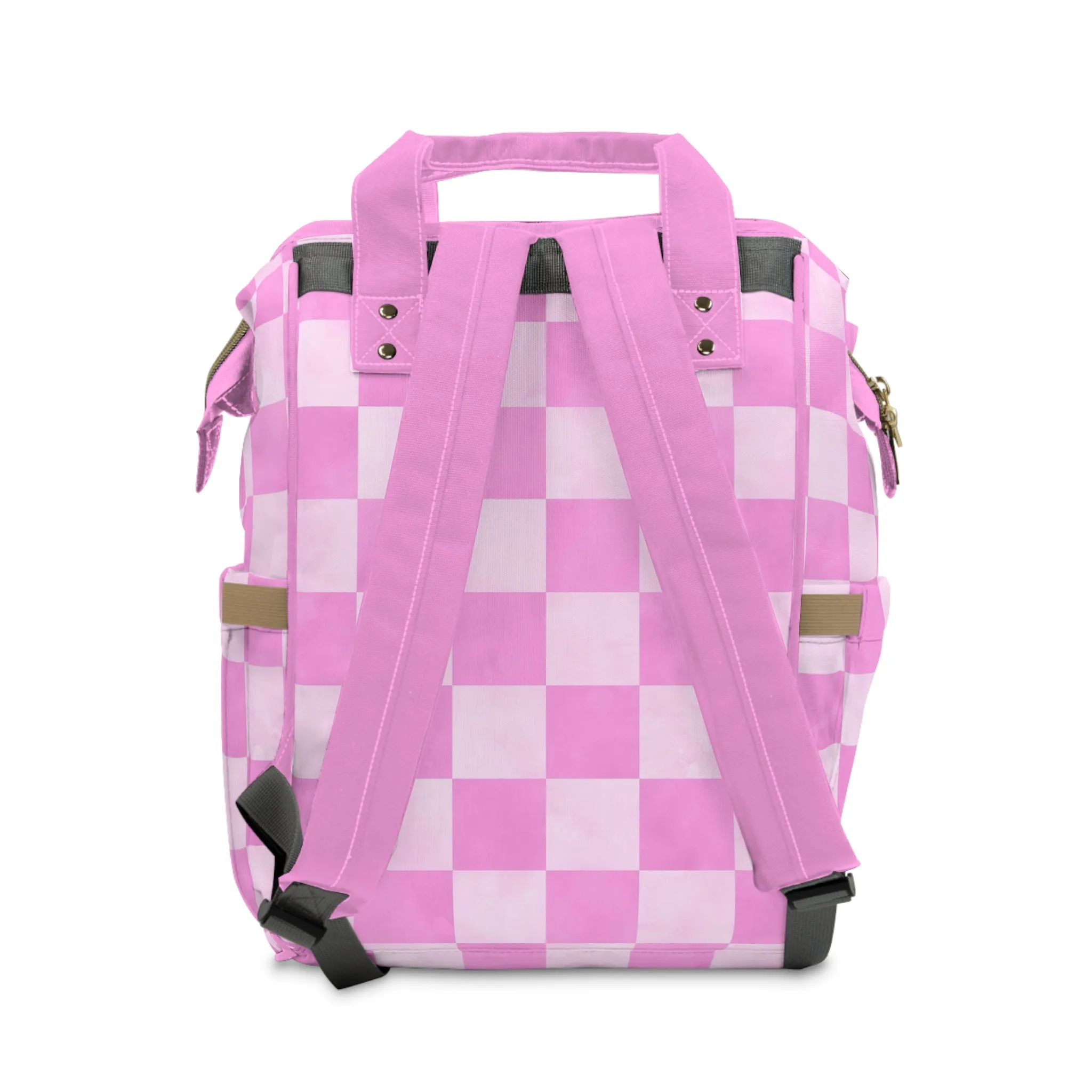 Pastel Checkers Diaper Backpack - Chic & Practical Baby Bag with Checkerboard Patterns, Perfect for Minimalist Parents