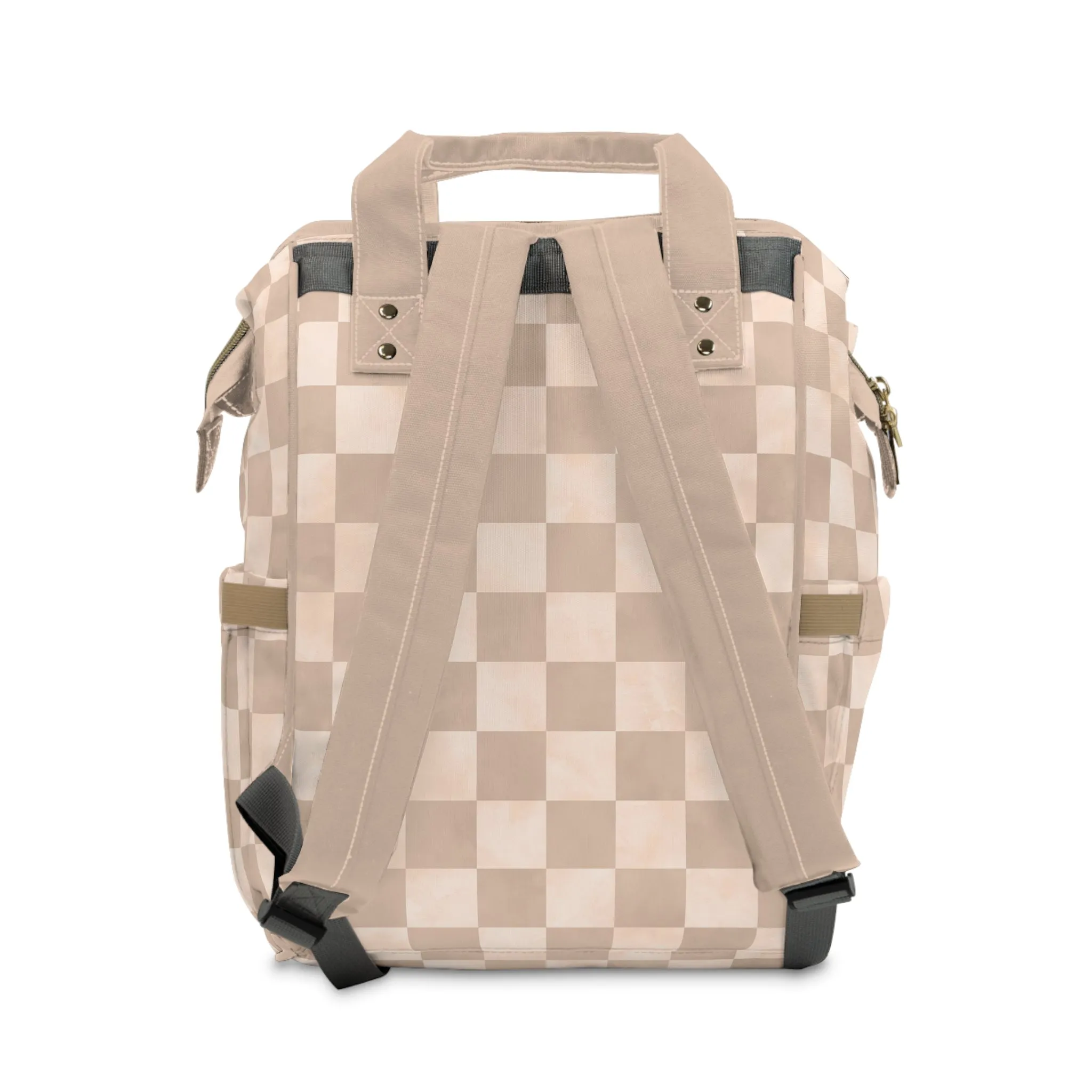 Pastel Checkers Diaper Backpack - Chic & Practical Baby Bag with Checkerboard Patterns, Perfect for Minimalist Parents