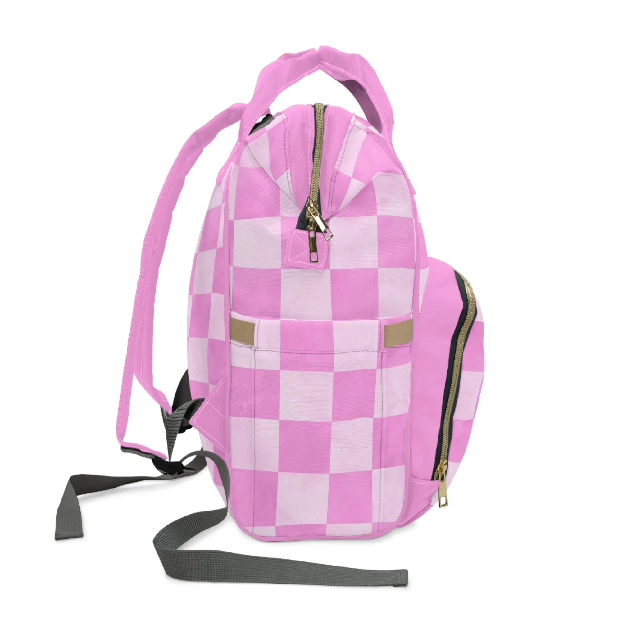 Pastel Checkers Diaper Backpack - Chic & Practical Baby Bag with Checkerboard Patterns, Perfect for Minimalist Parents