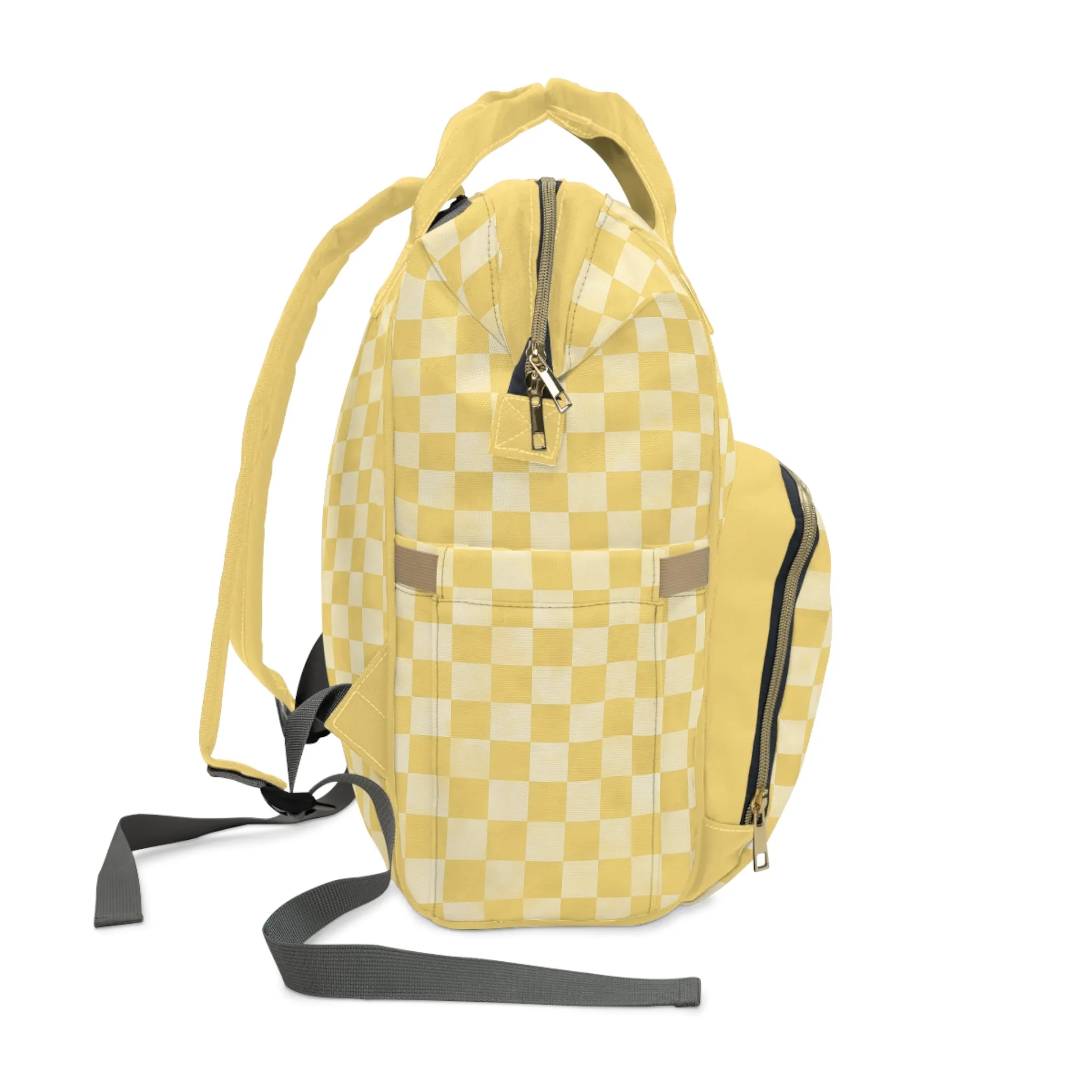 Pastel Checkers Diaper Backpack - Chic & Practical Baby Bag with Checkerboard Patterns, Perfect for Minimalist Parents
