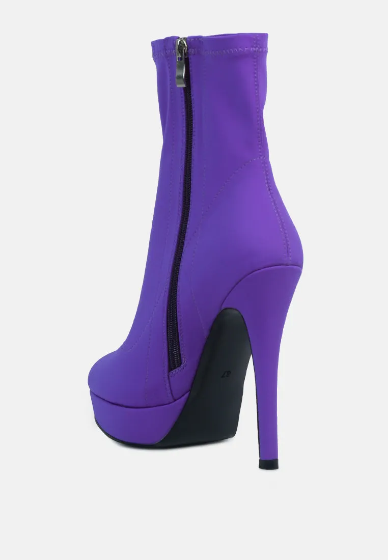 Patotie Lycra High Heel Ankle Boots By Ruw
