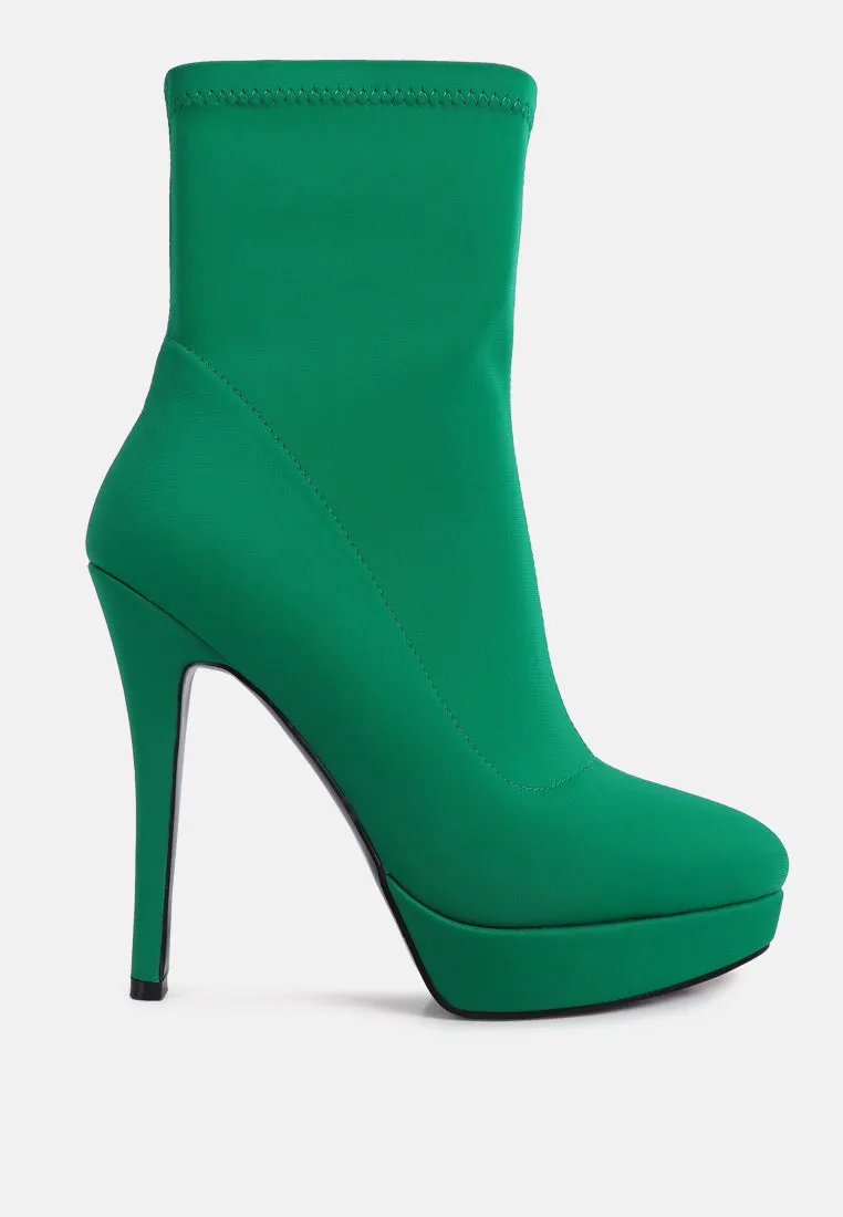 Patotie Lycra High Heel Ankle Boots By Ruw