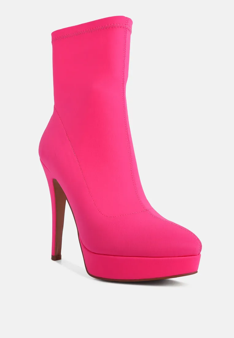 Patotie Lycra High Heel Ankle Boots By Ruw