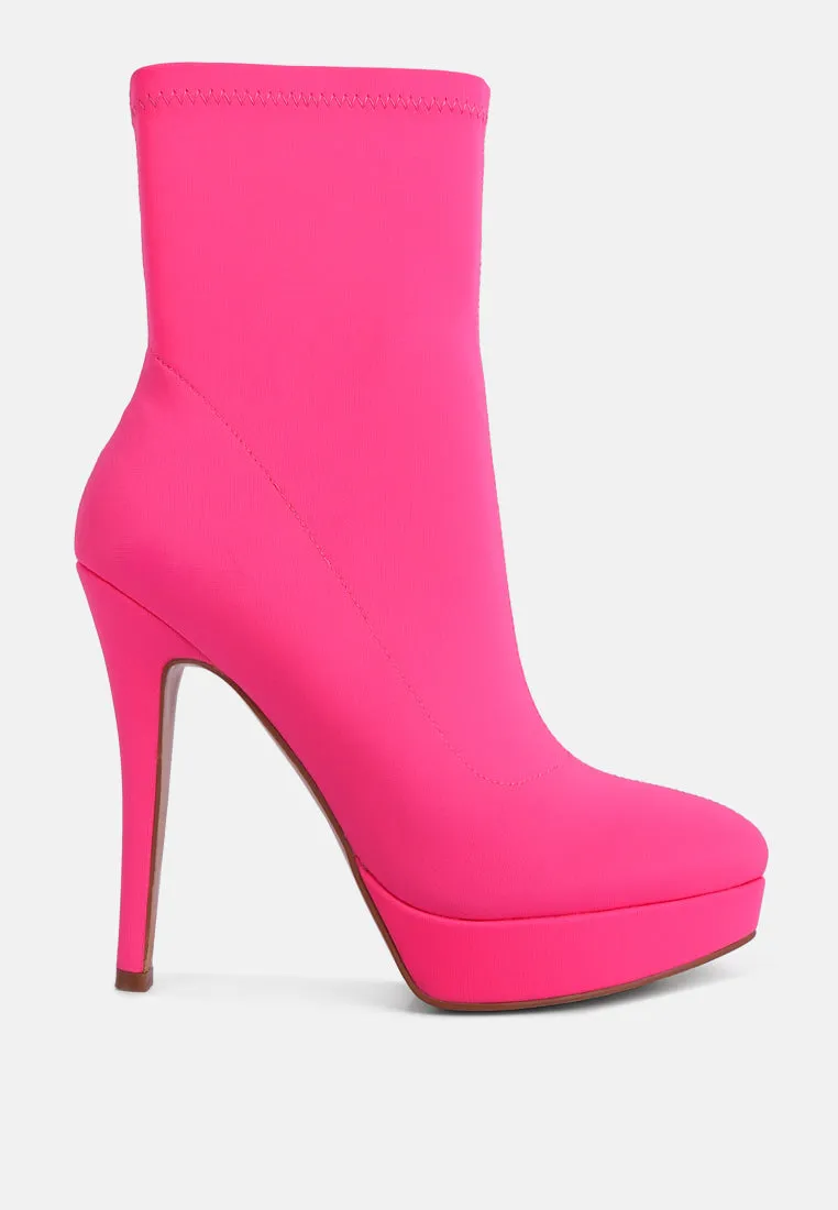 Patotie Lycra High Heel Ankle Boots By Ruw