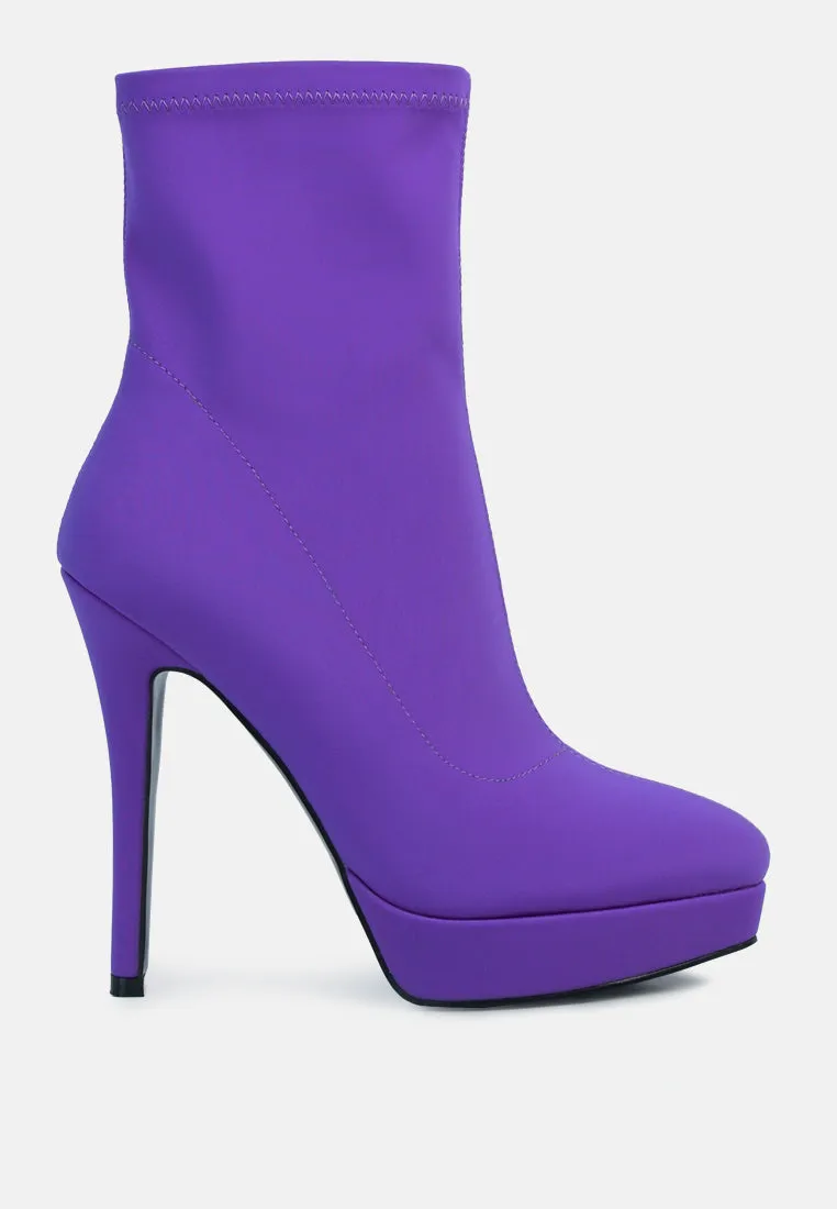 Patotie Lycra High Heel Ankle Boots By Ruw